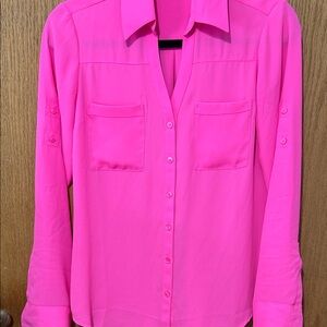 Express Bright Pink Button-Down Shirt